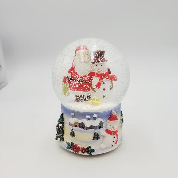 Christmas Is Forever Musical Holiday Harmony Santa & Snowman Wind-UP Water Globe - Picture 5 of 8